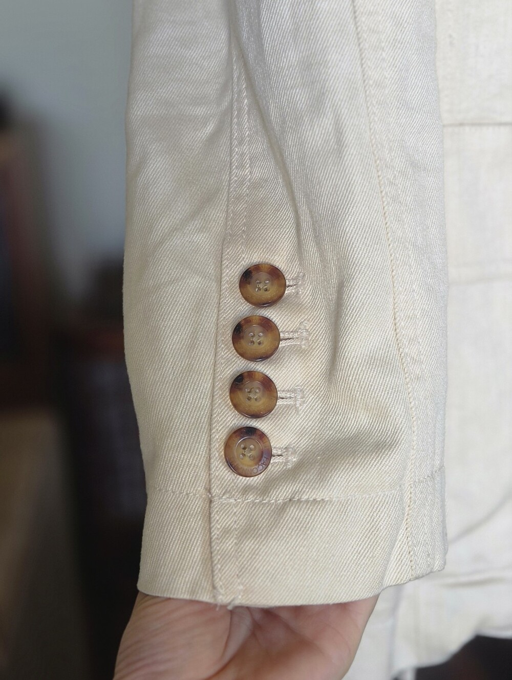 Faconnable Cream Safari Jacket - Preppy Nautical Utility Field Jacket - Picture 3 of 7